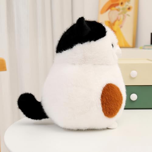 Image of PEACH CAT Fat Calico Cat Plush Cute Kitten Stuffed Animal Soft Plushies Toy Pillow Gifts for Kids White 7.9 inch