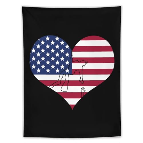 Tapiz de bandera de EE. UU. con corazón: dale vida y calidez a tu rincón favorito