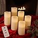 Set of 6 3x6 Ivory Wax Remote Controlled Battery Operated Flickering Candles with Remote and Batteries (Ivory, 6pk)