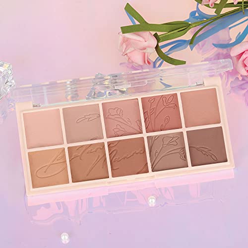 10 Colors Naked Matte Eyeshadow Palette, Nude & Taupe & Brown Matte Neutral Shades , Rich Colors With Velvety Texture - Waterproof&Long Lasting Great For Travel Nude Pink Matte Eyeshadow Palette E1 #TOP6