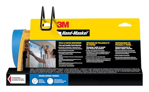 Image of 3M Hand-Masker M3000 Tool Painter's Tape and Masking Film Dispenser Kit, 3M Hand Masker Protects Surfaces from Paint Splatters, Includes 12-Inch Blade, Painter's Tape and Masking Film, 1 Kit