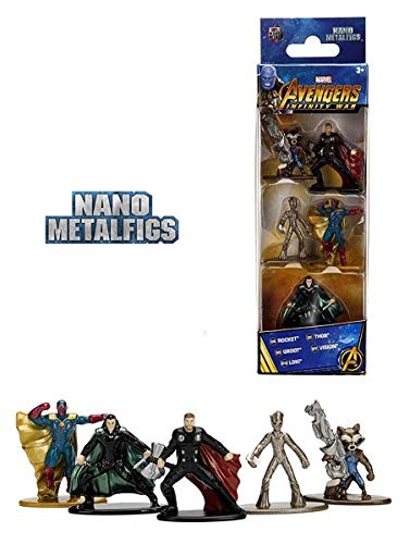 Boneco De Metal Nano Marvel Pack Com 5 Jada Dtc