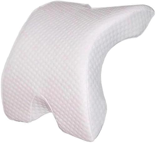 Miniatura 8 de Almohada viscoelástica ergonómica para cuello y hombros con diseño arqueado para soporte cervical, ideal para personas que duermen de lado y boca