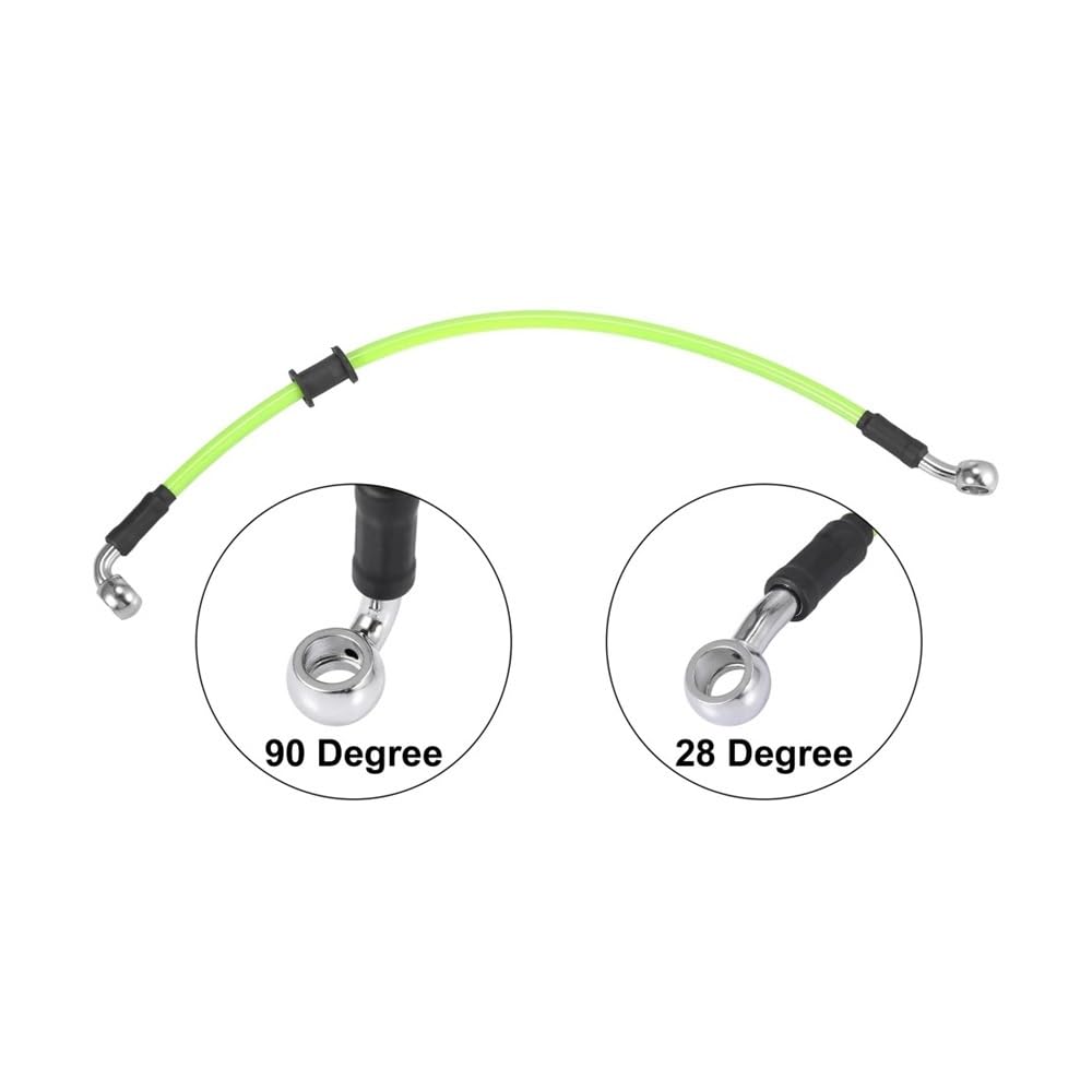 Moto Tubo Freno Tubo Flessibile Universale In Acciaio Inossidabile Rinforzato Idraulico Verde Intrecciato Da 40 Cm Per Olio Freno Frizione Moto(200cm)