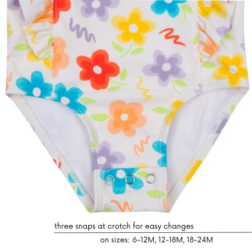 Image of SwimZip Girls' Ruffle One-Piece Swimsuit with UPF 50+ Sun Protection