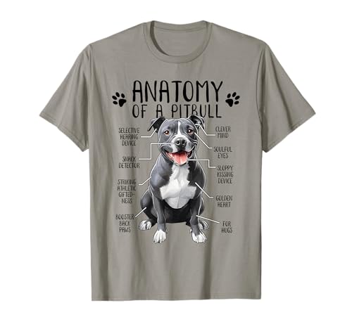 Funny Anatomy Pitbull Dog Cute Pittie Lover Pit Bull Owner T-Shirt