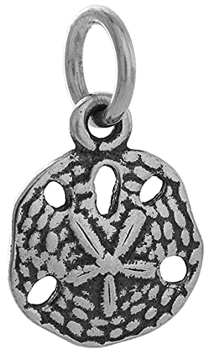 Sterling Silver Tiny Sand Dollar - Very Small, Lightweight, Double Sided - (Charm Only Or Necklace) #TOP10