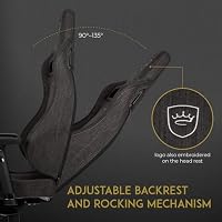noblechairs Epic TX Gaming Stuhl, Bürostuhl, Schreibtischstuhl, Atmungsaktives Textilgewebe, Kopf- und Lendenstütze, Entwickelt für Nutzer bis 120 kg, (Anthrazit, Textilgewebe) – Ansicht 5