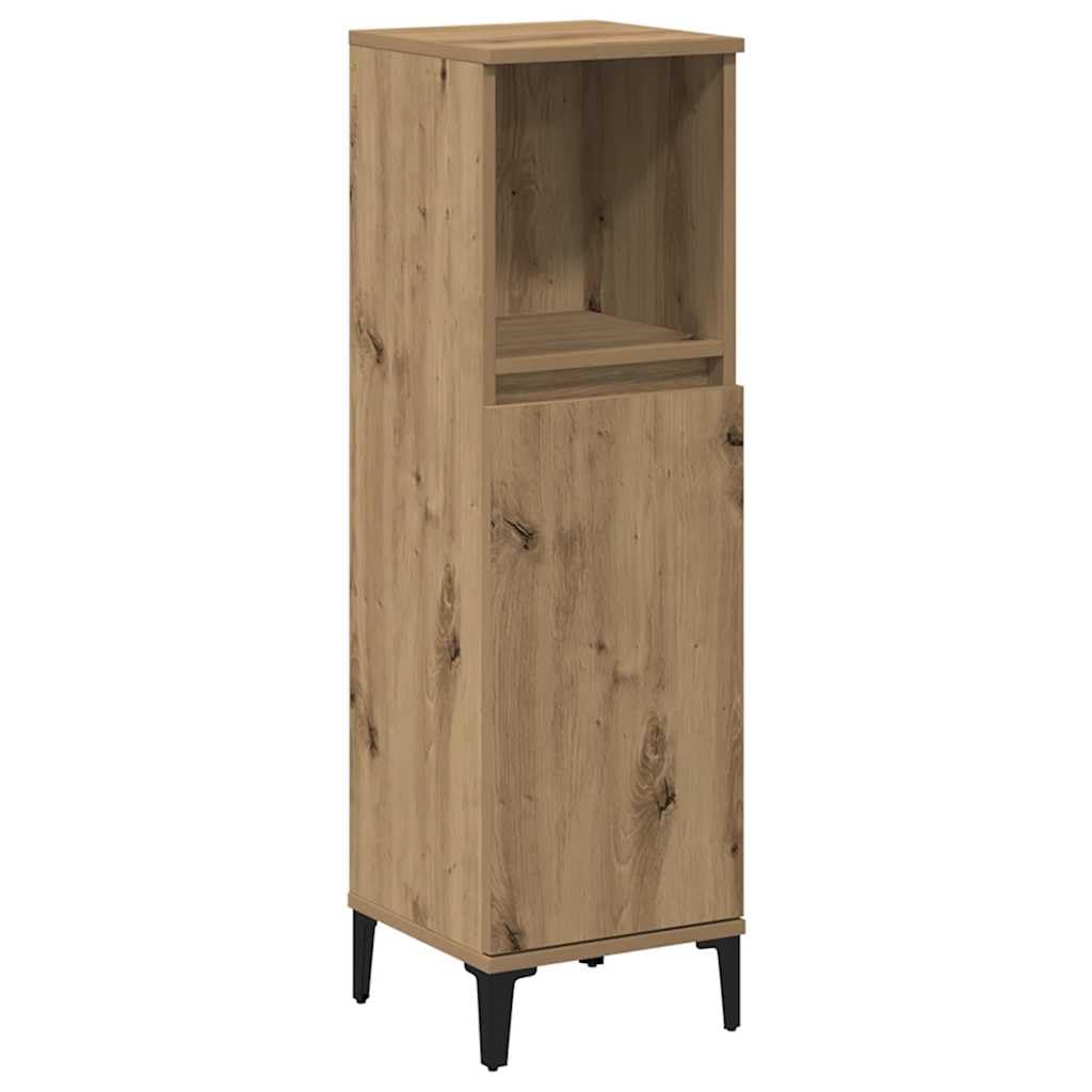 vidaXL Armario de baño Madera de ingeniería Roble Artisan 30x30x100 cm