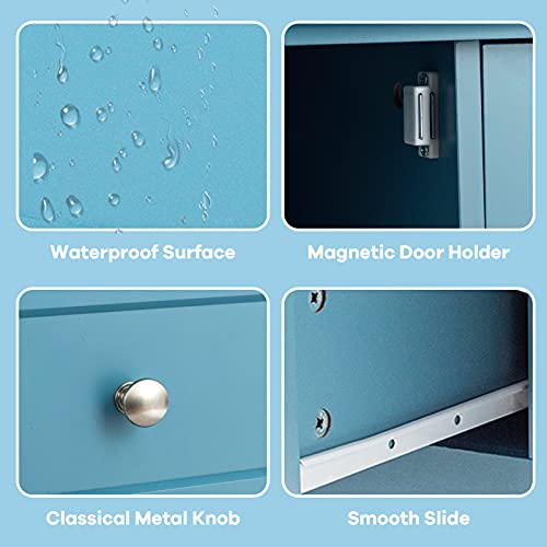 Petsite Sideboard Buffet Cabinet With Storage, Drawers & Open Shelf, Wood Accent Cupboard Console Table For Home Kitchen, Living Room, Hallway #TOP5