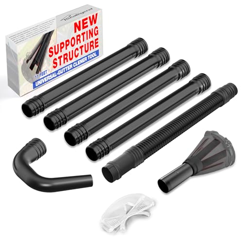 Sealegend Universal Leaf Blower Gutter Attachment, Gutter Cleaning Tools from Ground with Suppotive Structure and Telescopic Hose All-Round Cleaning, 11 Feet