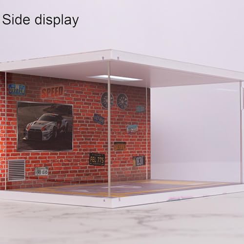Vitrina de aparcamiento para coleccionables de automóviles en miniatura 1:32 con iluminación LED nocturna 5