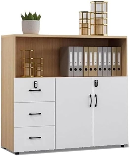 Home Office File Cabinet with Partition Storage Locking Drawer and Printer Cabinet White Color Ideal for Office Nization and File Management-Bruin