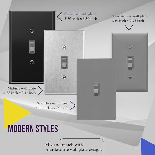 ENERLITES Toggle Light Switch, 3-Way or Single Pole, 15A 120-277V, Grounding Screw, Residential Grade, UL Listed, 83150-GY, Gray by ENERLITES - Image 7