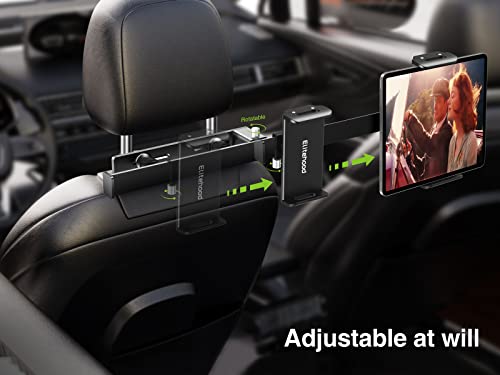 elitehood Car Headrest Tablet Holder, Heavy Duty Aluminum Extension Arm Adjustable iPad Holder Mount for Back Seat, Road Trip Essentials for Kids, Fit All 4.7-13\" Tablet, iPad Pro, Air, Mini, Galaxy