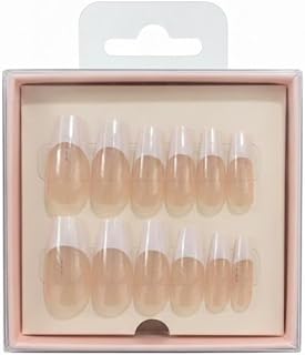 اظافر فرنسية عاكسة بالضغط - 12 قطعة / 10 مقاسات متوسطة طويلة - مسامير صناعية مثالية للحفلات، تأتي مع ورقة وجه مزدوجة - N03