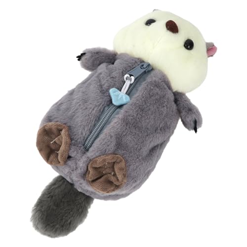 Image of Minache Women Animal Sea Otter Plush Stationery Pouch Pen Pencil Case Ladies Cosmetic Bag