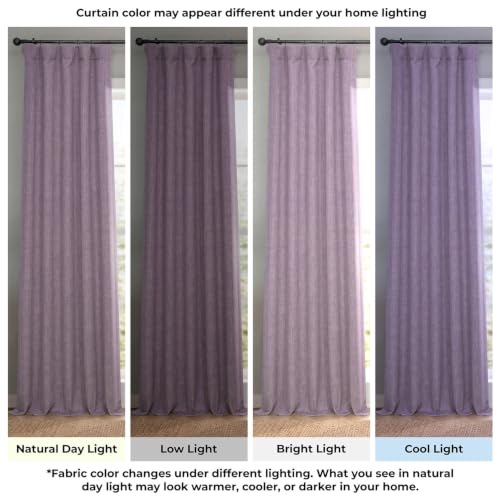 Image of HPD Half Price Drapes - Faux Linen Curtains for Living Room (1 Panel) - 50W X 96L - Textured Room Darkening Curtains for Bedroom 96 Inches Long - Drapes for Home Decor, Iris