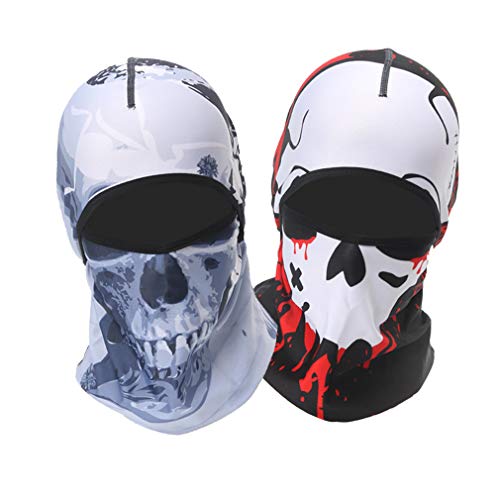ZTGL 2 PCS Cagoule Masque Visage, 3D Masque Complet pour Le Ski de Cyclisme Casque de Moto Liner Randonnée Camping,C Cover
