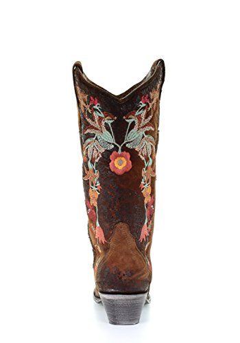 Corral Floral Embroidered Lamb Leather Womens Snip Toe Western Boots A35973