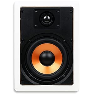 Micca M-6S 2-Way in-Wall Speaker, 7.3″(W) by 10.7″(H) Cutout, Home Theater, Whole House Audio, Indoor or Covered Outdoor, 6.5″ Woofer, 1″ Tweeter, White, Paintable, Each