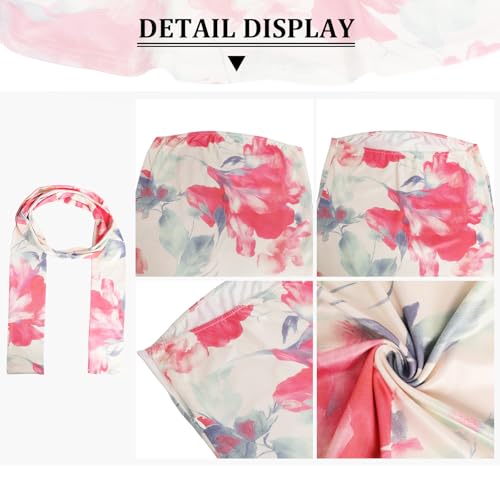 Women Floral Tube Maxi Dress with Scarf Sexy Strapless Backless Long Bodycon Dresses Party Cocktail Sundress by ACOSAP - Used condition - Image 4