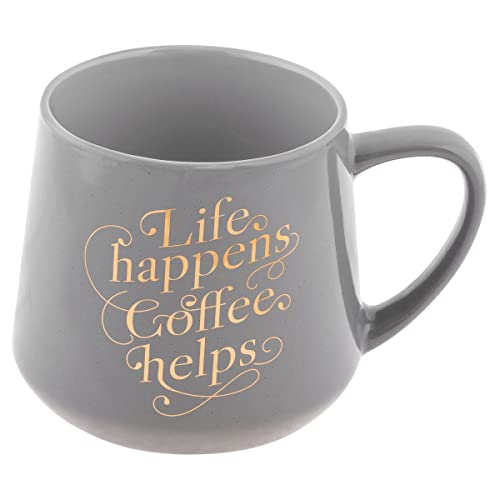 Karma Novelty Ceramic Coffee Mug Life Happens Coffee Helps -