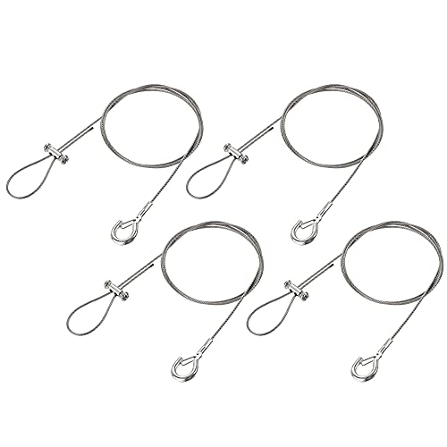 Image of uxcell Picture Hanging Wire Kit, 4Set 1M Adjustable Hanger Wire Hook for Home Art Gallery Picture Kit, Load 66 Lbs, with Horizontal Fixing Screws