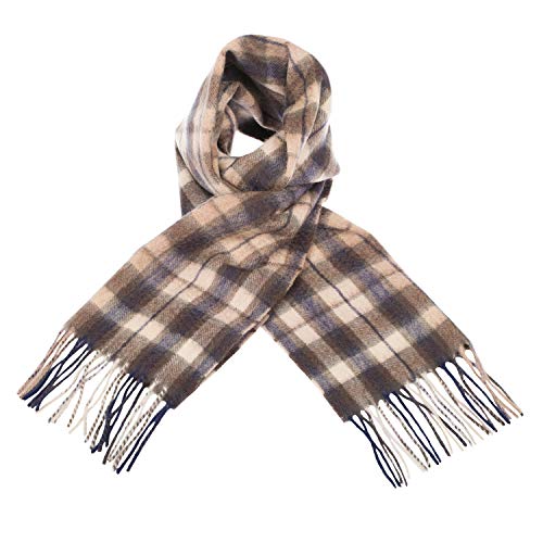Edinburgh 100% Cashmere Unisex Scottish Tartan Multicolor Scarf Winter Check - Black/Brown (One Size)