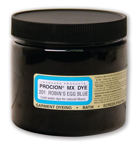 Jacquard Procion Mx Dye - Undisputed King of Tie Dye Powder - Robins Egg Blue - 8oz Net Wt - Cold Water Fiber Reactive Dye Made in USA