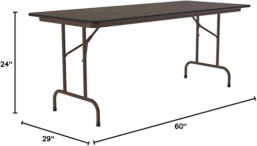 Miniatura 2 de Correll - Mesa plegable de utilidad resistente, parte superior de melamina, fabricada en Estados Unidos, delantal de acero fuerte, 24 x 60 pulgadas,