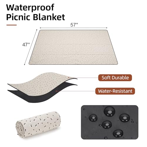 Picknickkorb für 2 Personen mit Decke – Picknickkorb aus Weide mit Gurt, Weintasche, Picknick-Set aus Weide für 2 Personen mit isoliertem Kühler, Weidenkorb mit Besteck-Set, Beige