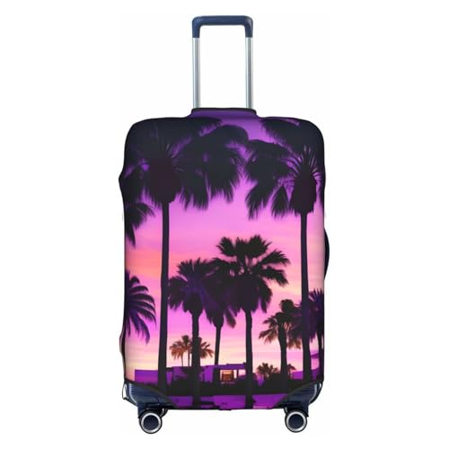 Housse de bagage palmier violet coucher de soleil pour vos vacances