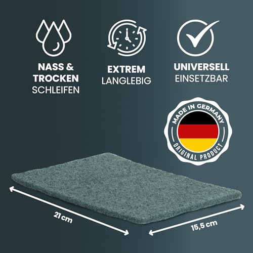 PICTORIS Schleifvlies 5er Set I Made in Germany I Langlebige Handpads 155 x 210mm in 5 praktischen Körnungen 100-900 I Schleifvlies Metall Schleifflies Schleifvlies Holz