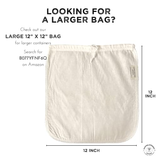 (1-Pack, Medium 8In X 12In) Organic Cotton Cold Brew Coffee Bag - Designed In California - Reusable Coffee Filter With Easyopen Drawstring Cold Brew Maker For Pitchers, Mason Jars, & Toddy Systems #TOP6