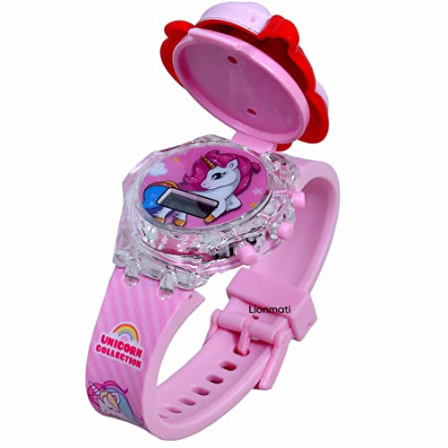 Image of Kids Watch for Boys and Girl Unicorn 3D Light Led Glowing Watch with Music Tune and Face Cover Multicolor Digital Light Boys Watch for Kids Age 3-12 Year Old Birthday Gift (Unicorn)