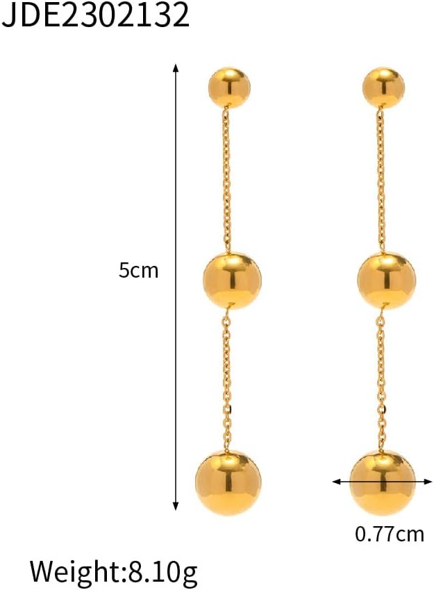 ONLYJUMP Silver Ball Dangle Drop Earrings for Women Minimalist Geometric Linear Long Thin Earrings Lightweight Tassel Chain Long Threader Drop Dangle Earring Mother's Day Jewelry Gifts - Image 9