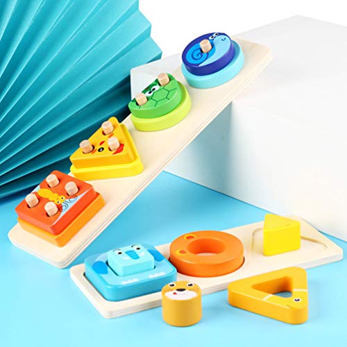 Toyvian Brinquedos de Classificação Geométrica Que Aprendem Formato Colorido Brinquedo Empilhamento