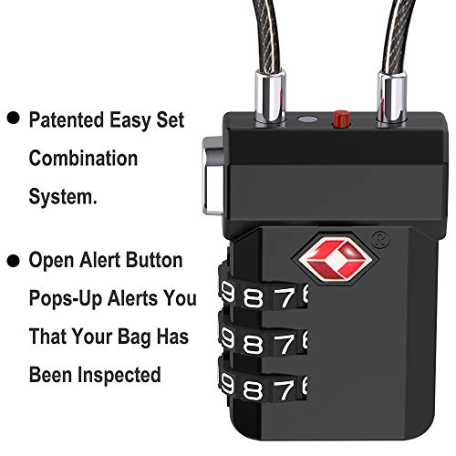 Sure Lock Tsa Compatible Travel Luggage Locks, Inspection Indicator, Easy Read Dials (Black 1 Pack) #TOP5