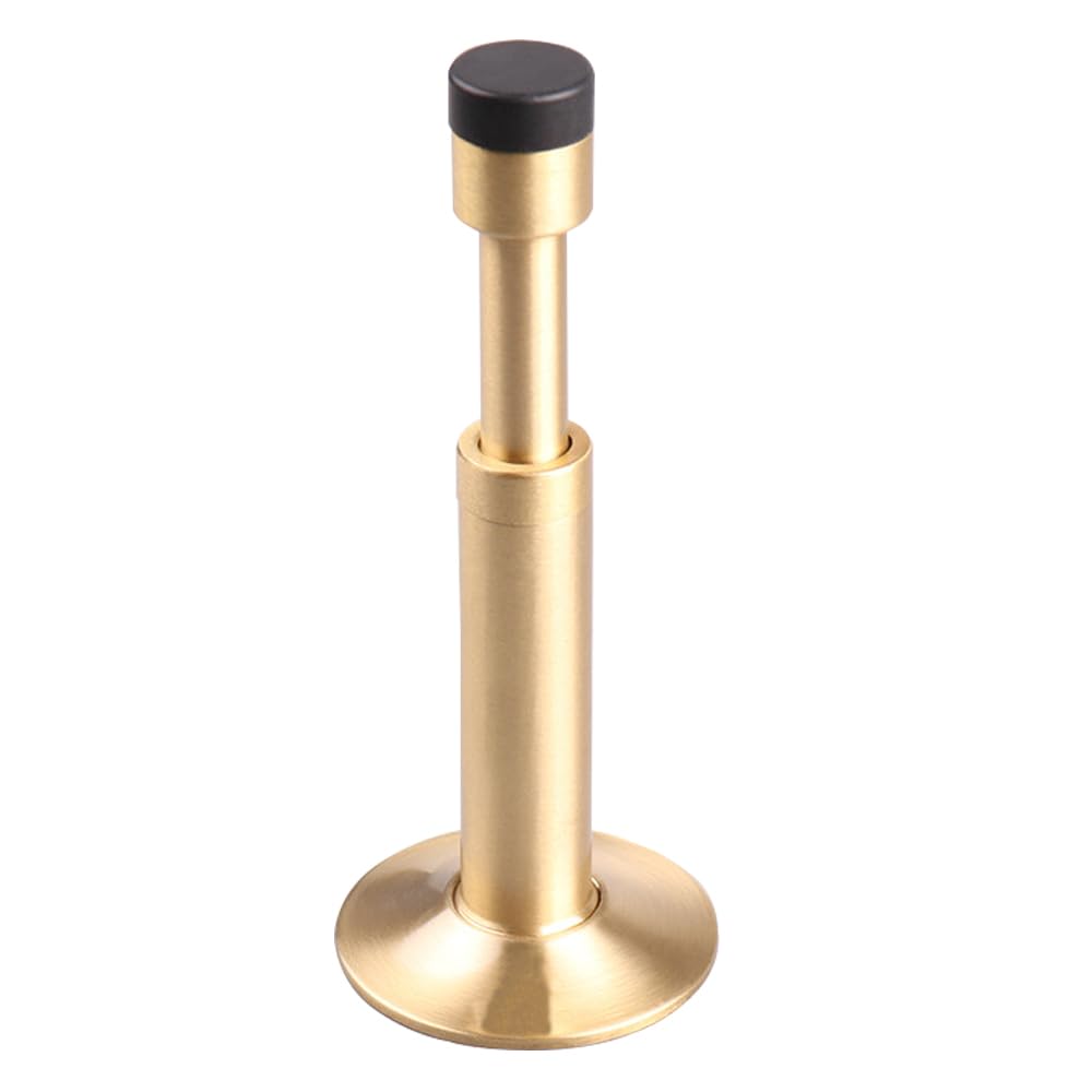 Door Stopper, Brass Sound Dampening Door Bumpers Retractable Hydraulic Shock Absorption Doorstops for Home Office Gold