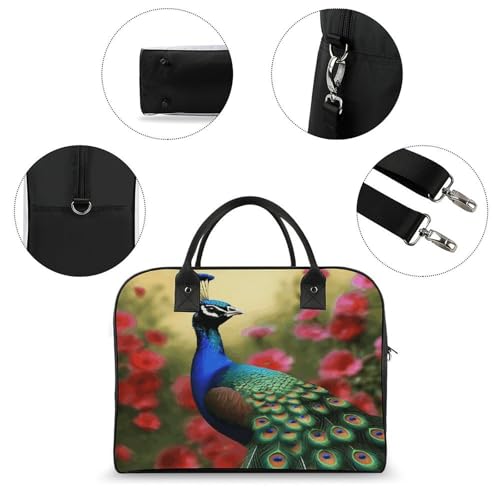 Maletín liviano para laptop Peacock Flowers unisex miniatura 6