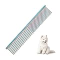 Beaface Dog Comb, Pet Grooming Comb Stainless Steel Dog Combs, Rounded Teeth Pet Combs for Large Medium and Small Dogs and Cats 19 x 3.5 cm (Multicolour)