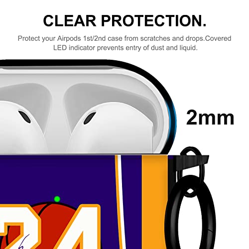 Ejmm For Airpods 2Nd Generation Case, Cool Sport Basketball Design Soft Tpu Airpods Case Cover Compatible Airpod 1St And 2Nd Generation For Fans Girls Boys Teens,Purple Jersy 24 #TOP6