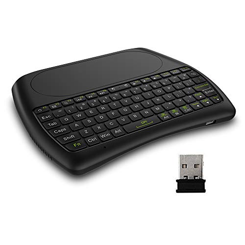Docooler D08 2.4 GHz Touchpad Teclado Sem Fio Mouse Handheld Controle Remoto com Colorido LED Backli