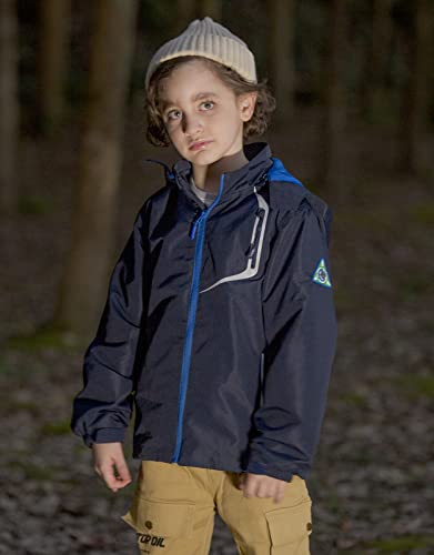 Loktarc Boys Girls Rain Jacket Kids Lightweight School Coats Waterproof Hooded Raincoats Windbreakers Blue 10-12 Years #TOP2