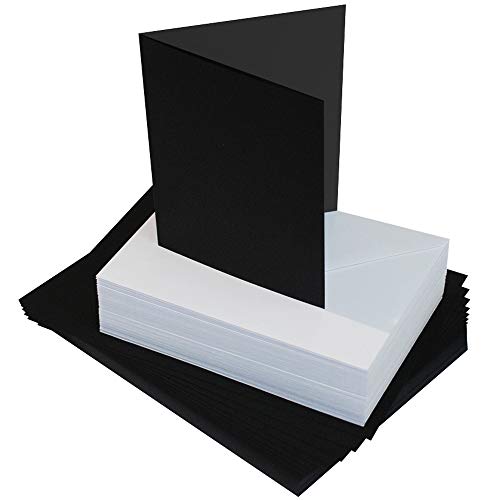 Craft UK 2311 Lot de 40 cartes noires et enveloppes blanches 12,7 x 17,8 cm Cover