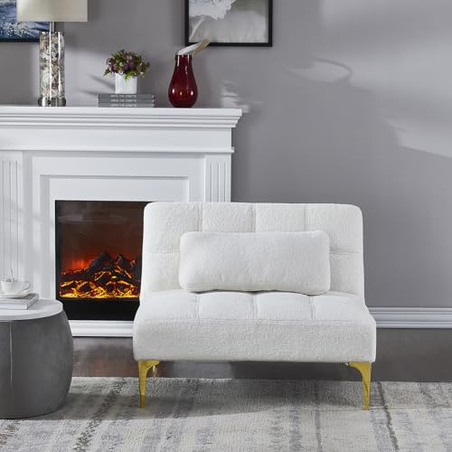 Sillón Futón Plegable Blanco miniatura 1
