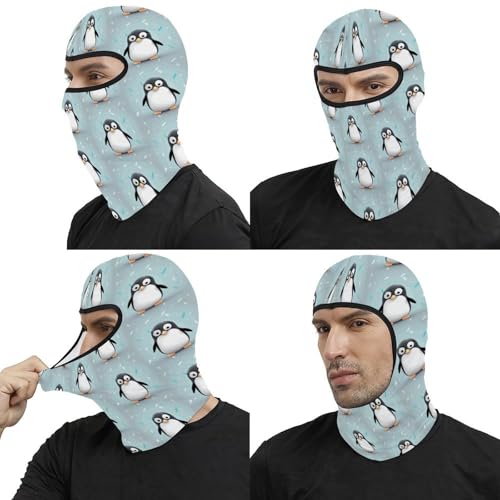 Pasamontañas térmico estampado pingüino para hombres y mujeres, máscara facial para clima frío, equipo para motocicleta y esquí miniatura 5