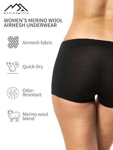 Merino.tech Merino Wool Underwear Women Boxer Briefs Breathable Boy Shorts Dry Fit Base Layer for Women2