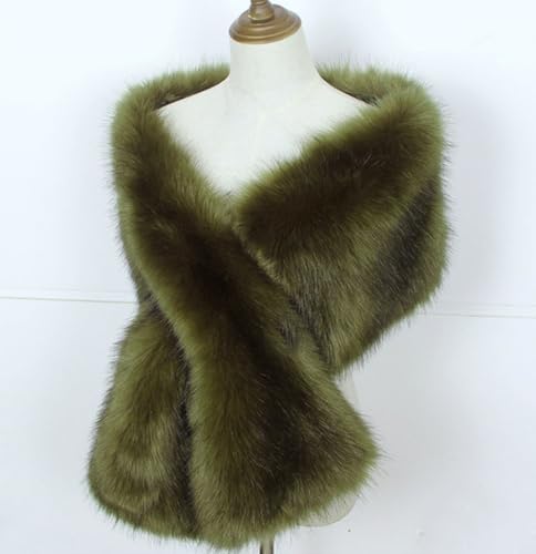 Bridal Faux Fur Shawls and Wraps for Women Weddings Evening Dresses Winter Stole Shrug Long2